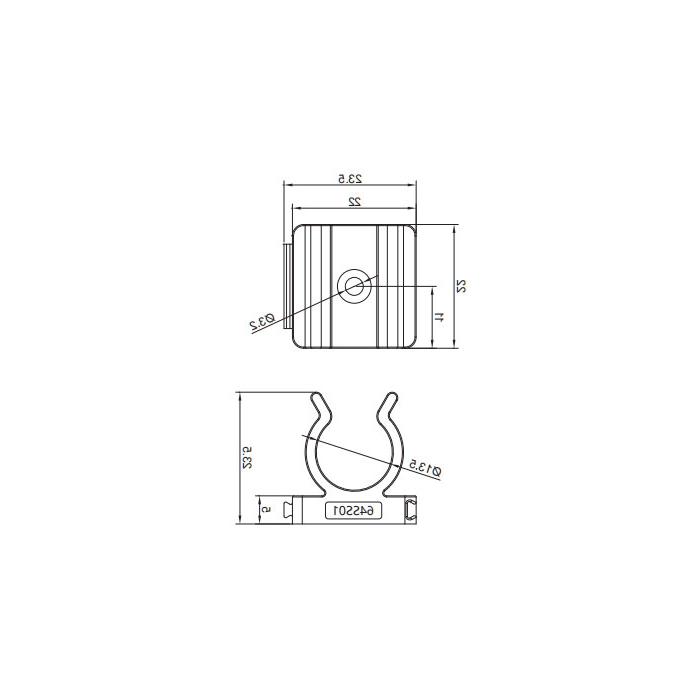 Fixed clamp, suitable for M12 pre-cast wire M3 screws, fixed base inner diameter 13.5mm and 64SS01